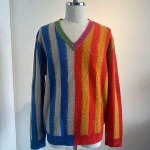 Vibrant Multicolor V-Neck Sweater
